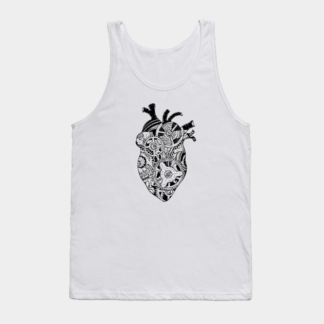 Mechanical Heart Tank Top by P7 illustrations 